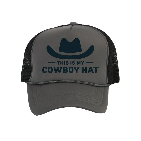 This Is My Cowboy Hat - Snapback Trucker Cap, Dark Grey/Black