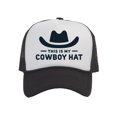 thumbnail image 1 of This Is My Cowboy Hat - Snapback Trucker Cap, White/Black, 1 of 1