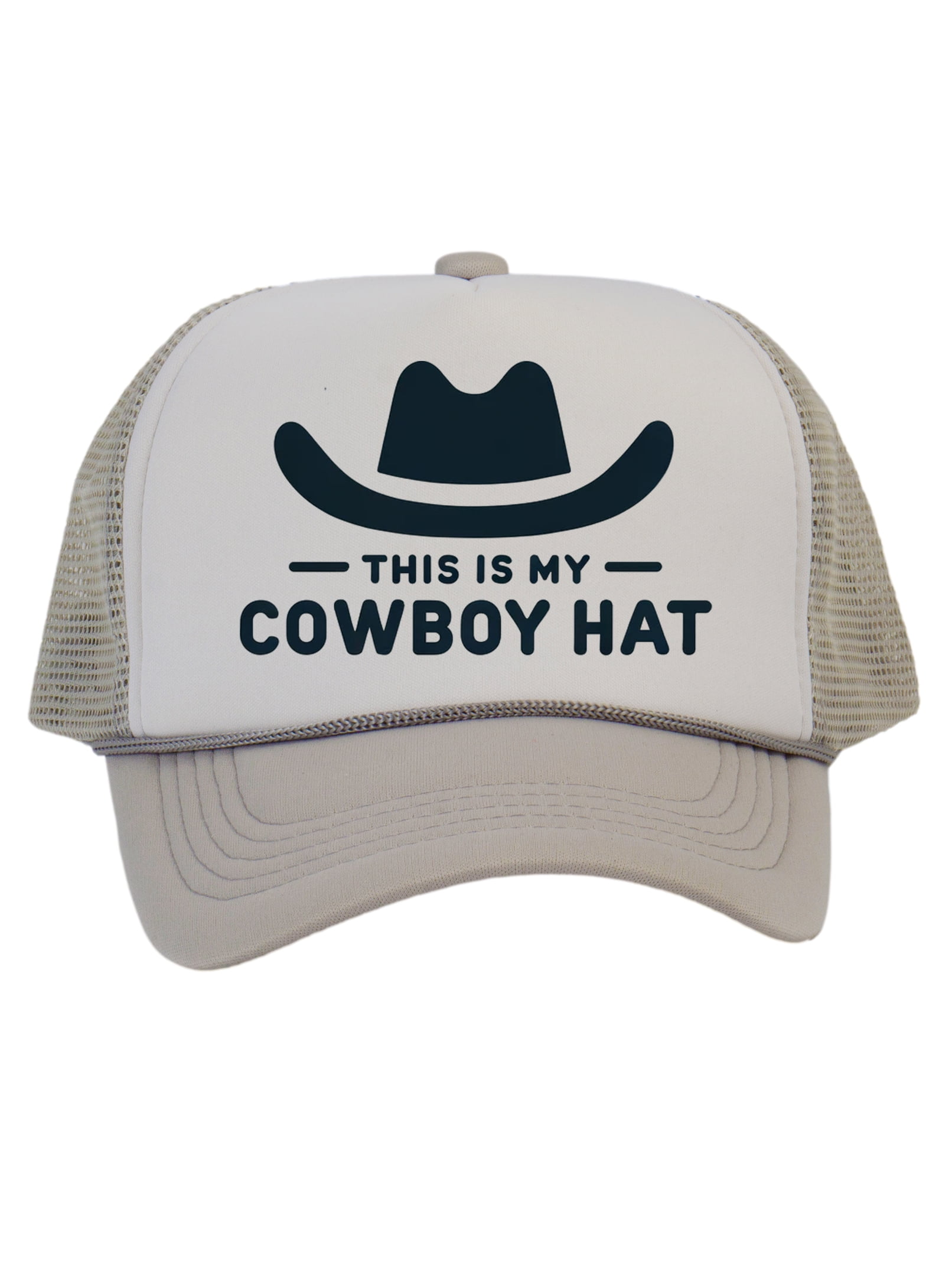 This Is My Cowboy Hat - Snapback Trucker Cap, White/Light Grey