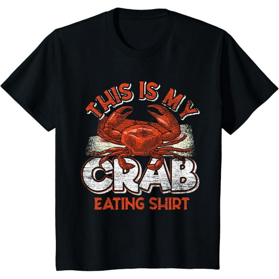 This Is My Crab Eating T-ShirtMen's and women's gift, black and white T-shirt, size: Extra large S-4XL