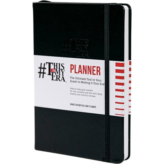 This Is My Era 90 Day Planner 2025 - Daily, Weekly, Hourly Work and Goal Productivity Planner - Undated, Leather Hard Cover, Black