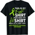 thumbnail image 1 of This Is My Fight Shirt Non-Hodgkin Lymphoma Awareness Ribbon T-ShirtMen's and women's gift, black and white T-shirt, size: Extra large S-4XL, 1 of 4