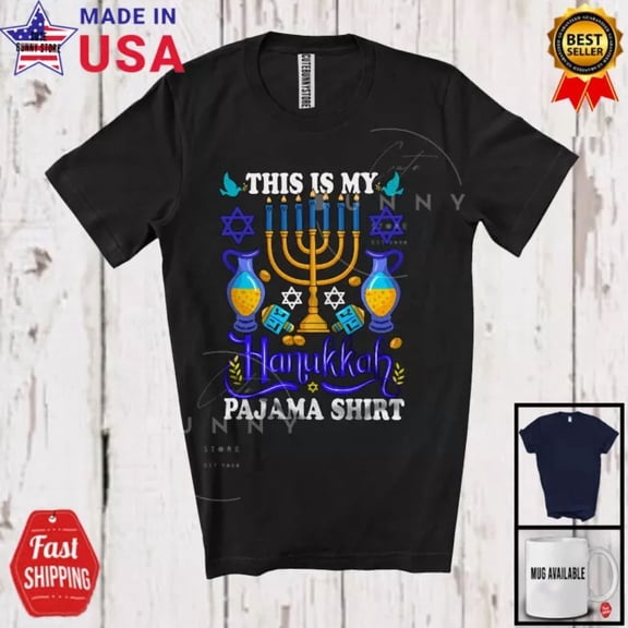 This Is My Hanukkah Pajama Shirt Amazing Hanukkah Chanukah Menorah T-Shirt Unisex S-5XL Hot Trending Shirt, Vintage Birthday Gift