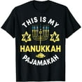 thumbnail image 1 of This Is My Hanukkah Pajamakah, Chanukah Pajama T-ShirtMen and women, White Black T-shirt, size: Extra large S-4XL, 1 of 4