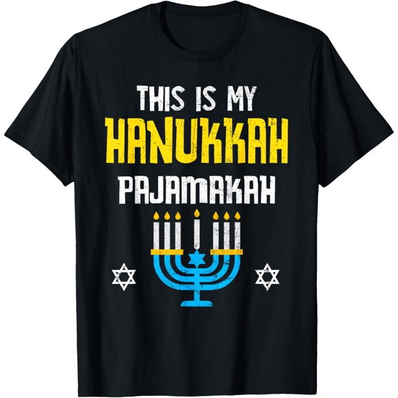This Is My Hanukkah Pajamakah Menorah Chanukah Pajamas PJs T-Shirt