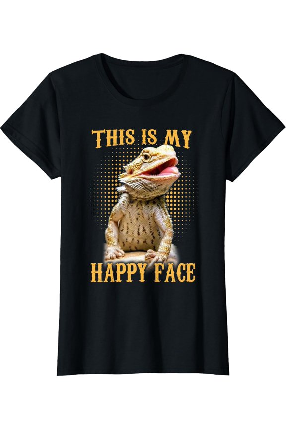 This Is My Happy Face Dragon Cute Theme Ladies' Crewneck T-Shirt All Size S-5XL