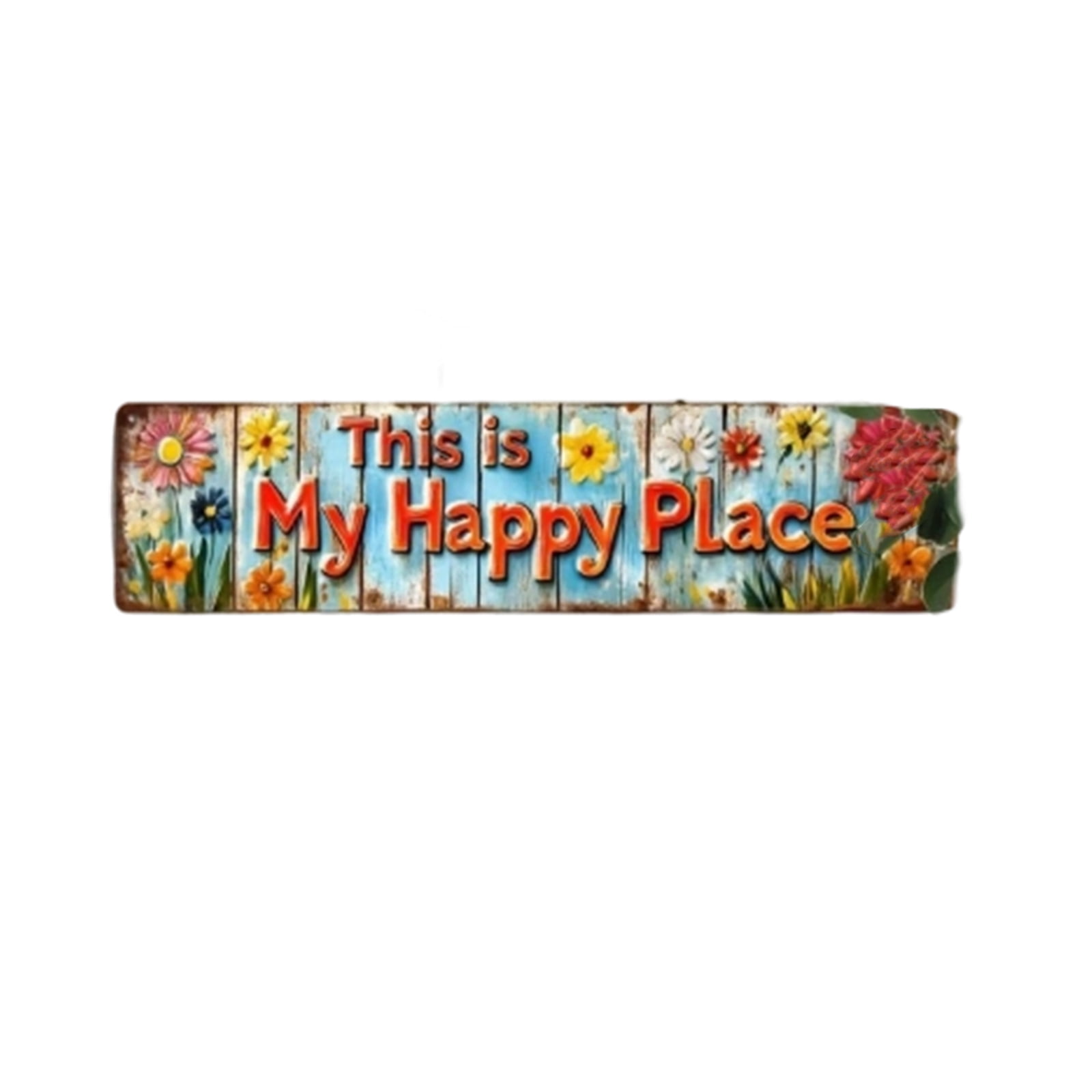 This Is My Happy Place Metal Wall Art Sign With Antique Finish Colorful ...