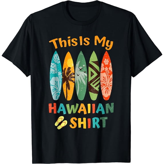 This Is My Hawaiian Shirt Women Luau Aloha Hawaii Beach Vacation T-Shirt Black 2X-Large