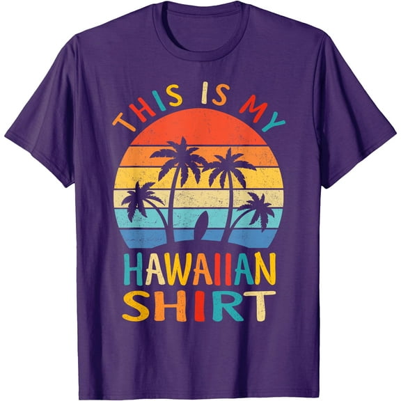 This Is My Hawaiian Tropical Luau Party Hawaii Unisex T-Shirt for Men Women,Purple Color,Size M
