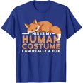 thumbnail image 1 of This Is My Human Tee I'm Really A Fox Halloween Unisex T-Shirt for Men Women Kids,Royal Blue Color,Size XL, 1 of 5