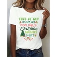thumbnail image 1 of This Is My It's Too Hot For Ugly Christmas Sweaters T-Shirt Women's Funny Holiday Tee, 1 of 7