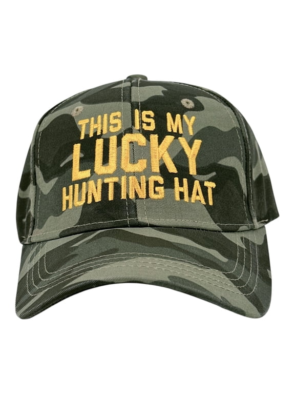 This Is My Lucky Hunting Hat Funny Sarcastic Hunter Graphic Novelty Cap
