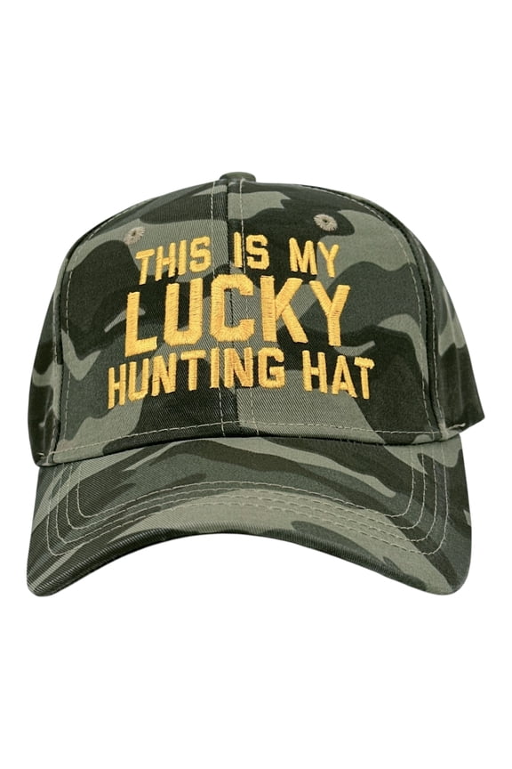 This Is My Lucky Hunting Hat Funny Sarcastic Hunter Graphic Novelty Cap