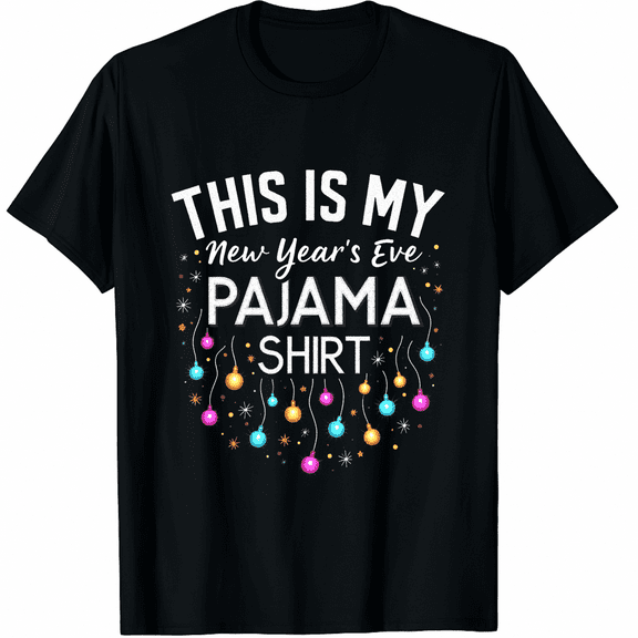 This Is My New Year's Eve Pajama Shirt Lights Graphic Tee T-Shirt for Men Women