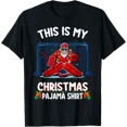 thumbnail image 1 of This Is My Pajama Hockey Goalie Santa Sport Pajama T-Shirt All Size S-5Xl, 1 of 4