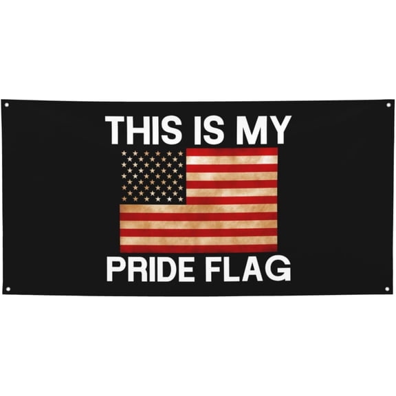 This Is My Pride Flag America Flag Garden Party Sign Waterproof Banner For Indoor & Outdoor Lawn, Yard, And Patio Decoration,24" X 47"