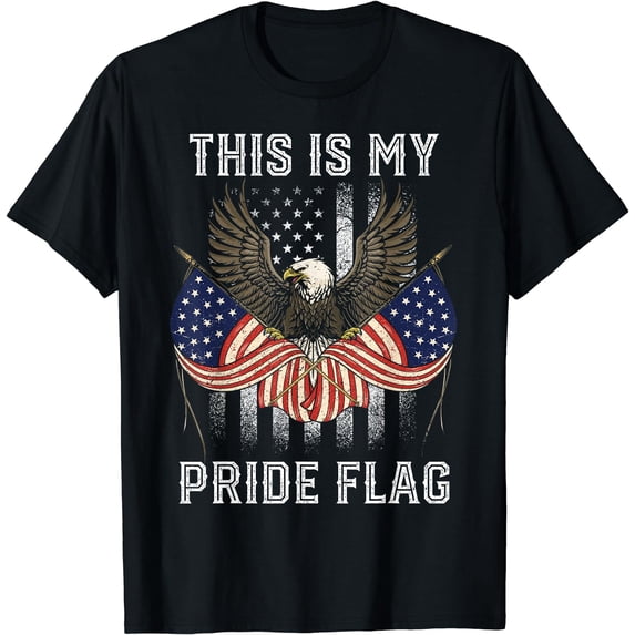 This Is My Pride Flag Shirt, American Flag T-Shirt Black Medium