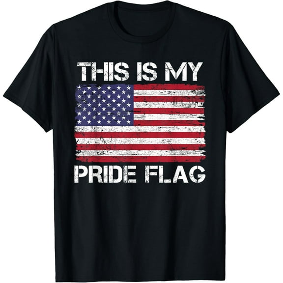This Is My Pride Flag USA American 4th Of July Patriotic T-ShirtMen and women, Black T-shirt, size: Extra large