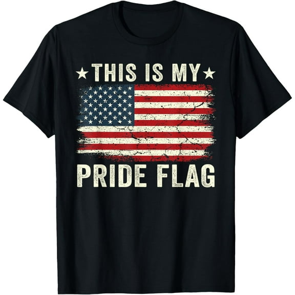 This Is My Pride Flag USA American 4th of July Patriotic T-ShirtMen and women, Black T-shirt, size: Extra large