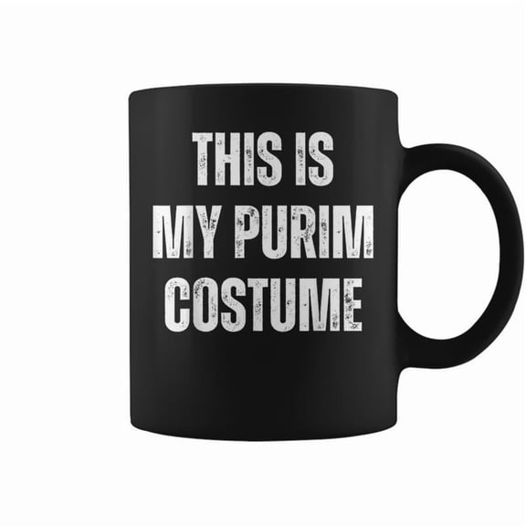 This Is My Purim Costume Distressed White Text Coffee Mugs