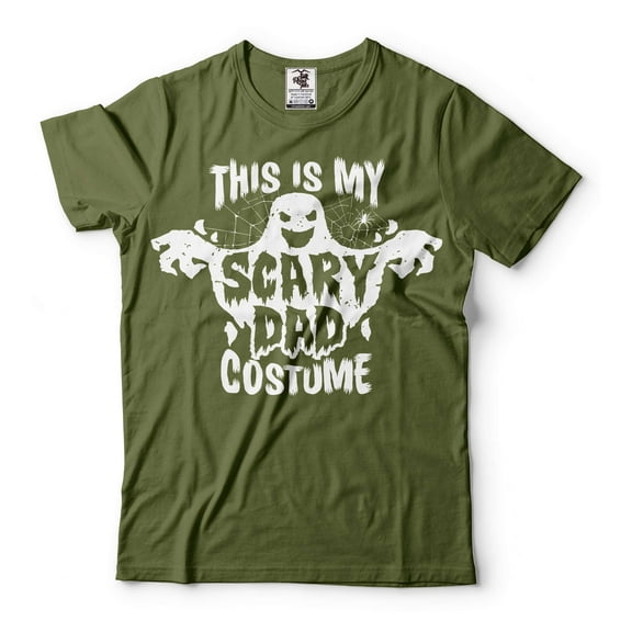 This Is My Scary Dad Costume Halloween Dad Shirt Halloween Father Gifts Funny Dad Tee Ghost Shirt (Large Military Green)
