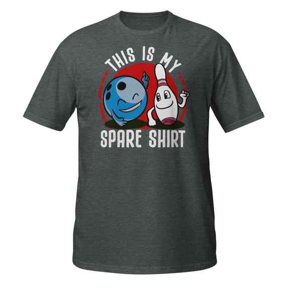 This Is My Spare Shirt Bowling Alley Gutter Pins Bowling T-Shirt (Dark Heather, M)