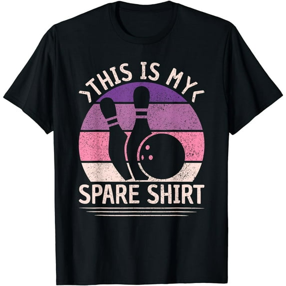 This Is My Spare Shirt Retro Women Girls Funny Bowling T-Shirt