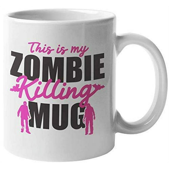This Is My Zombie Killing Mug Funny Unique Halloween Theme Ceramic Coffee & Tea Gift Mug, Stuff, Office Decor, Party Decorations, Supplies, And Favors For Boys, Girls, Men, And Women (11oz)