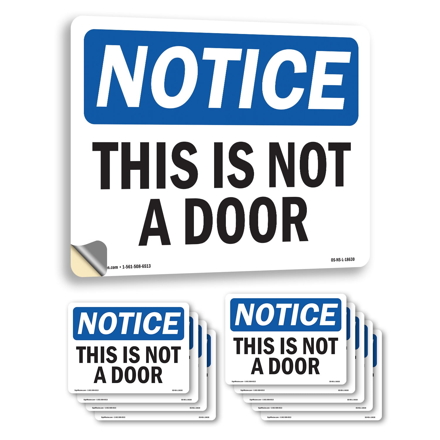 This Is Not A Door OSHA Notice Vinyl Decal Label 10 Inch x 7 Inch - 10 ...