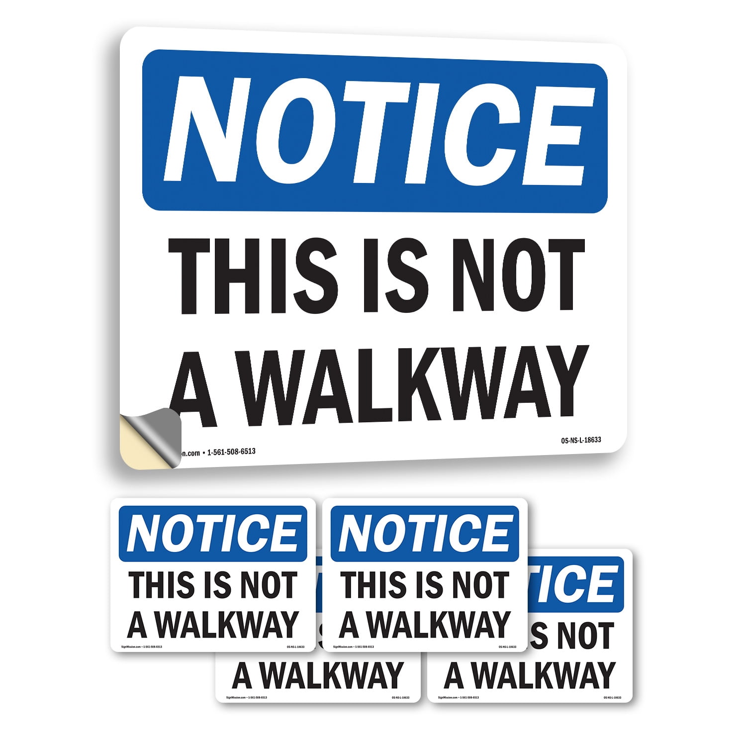 This Is Not A Walkway OSHA Notice Vinyl Decal Label 14 Inch x 10 Inch ...