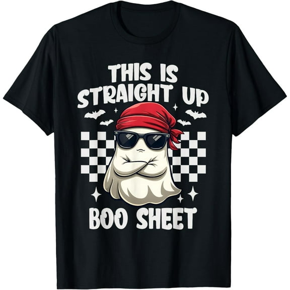 This Is Straight Up Boo Sheet Funny Tee Vintage Halloween Men Women T-shirt