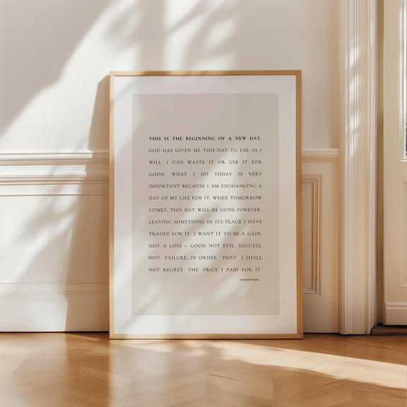 This Is The Beginning Of A New Day Wall Art Heartsill Wilson, Inspirational Quote Poster, Poster Only