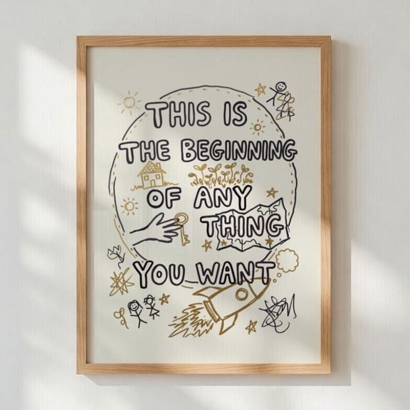 This Is The Beginning Poster, Inspirational Wall Art, New Chapter Print, Motivational Home Décor, Poster Only