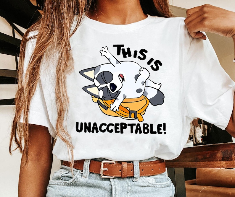 This Is Unacceptable Bluey Shirt, Retro Chilli Heeler Tshirt, Dad