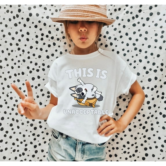 This Is Unacceptable Bluey Youth T-shirt, Muffin Heeler Cartoon Shirt, Bluey Family Tee, Back to School Kids Toodler