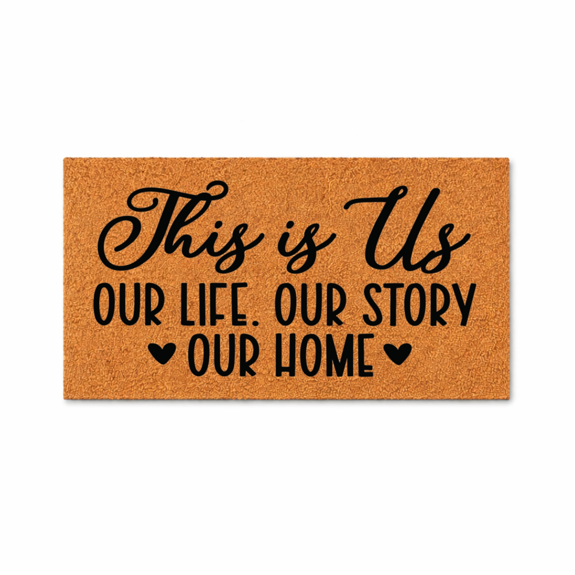 This Is Us Life Story Home Doormat, Decorative Welcome Entryway Mat, Indoor Outdoor Door Mat (24x72 inches) WoodByStu 5663
