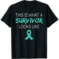 thumbnail image 1 of This Is What A Survivor Looks Like Ovarian Cancer Awareness T-Shirt, 1 of 3