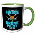thumbnail image 1 of 3drose, This Is What an Awesome Drone Pilot Look Likes, 15oz Two-tone Green Mug, 1 of 6