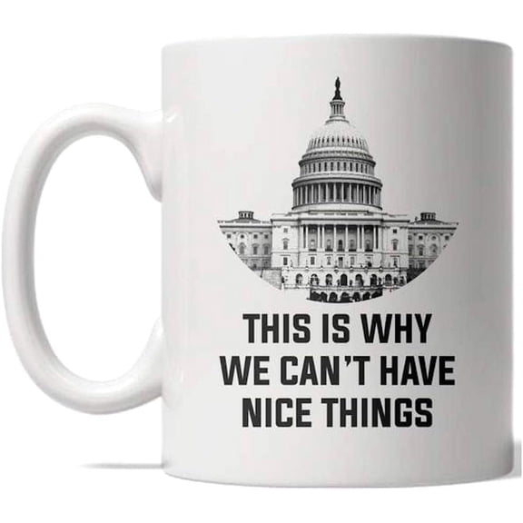 This Is Why We Cant Have Nice Things Mug Funny Sarcastic Politics Graphic Coffee Cup