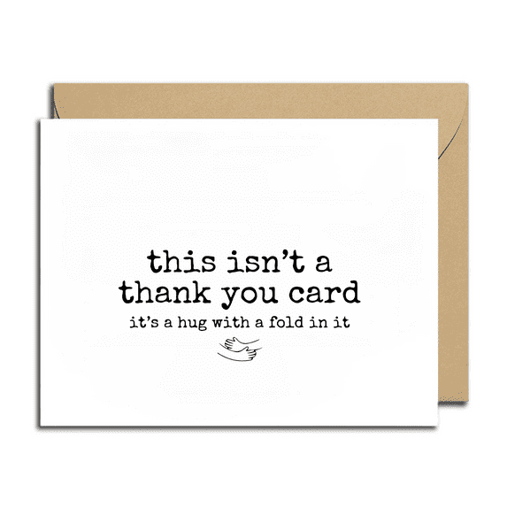 This Isn’t a Thank You Card – Unique Hug-Themed Greeting Card with Envelope – Perfect for Friends, Family, or Anytime Gratitude