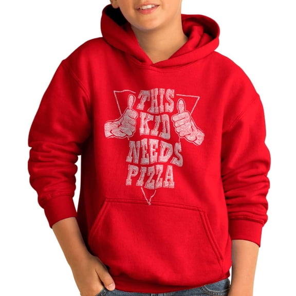 This Kid Needs Pizza Foodie Humorous Youth Hoodie Boy Girl Teen Brisco Brands X