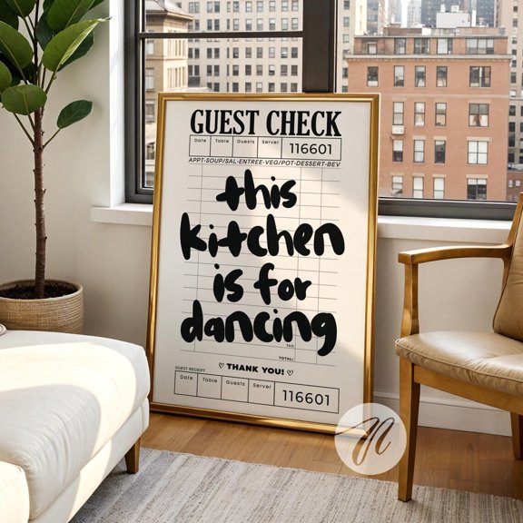 This Kitchen Is For Dancing Fun Quote Poster, 24x36 UNFRAMED