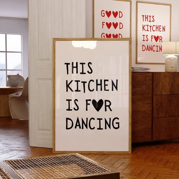 This Kitchen Is For Dancing Poster Funny Kitchen Quote Art