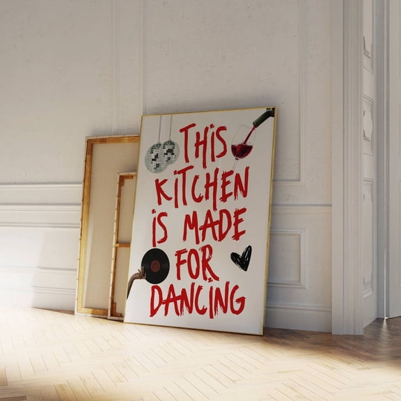 This Kitchen Is For Dancing Print: Retro Kitchen Art Home Decor Vintage Gift Living Room Dercor