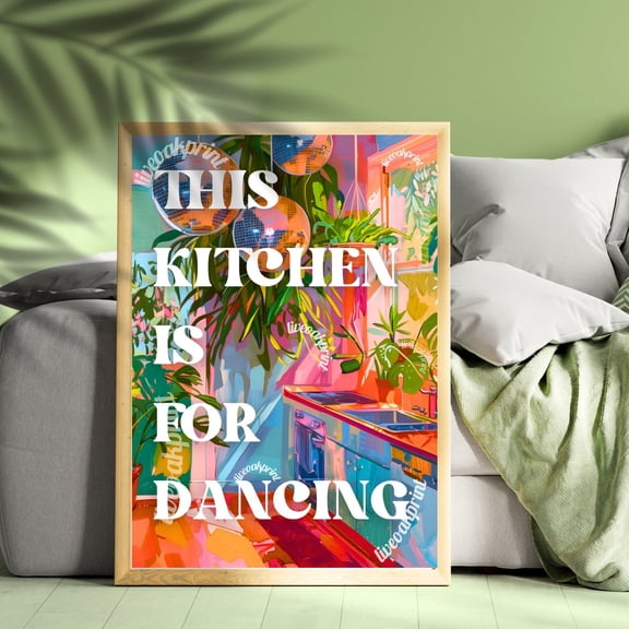 This Kitchen Is For Dancing Print, Unframed Paper Poster 11x14in