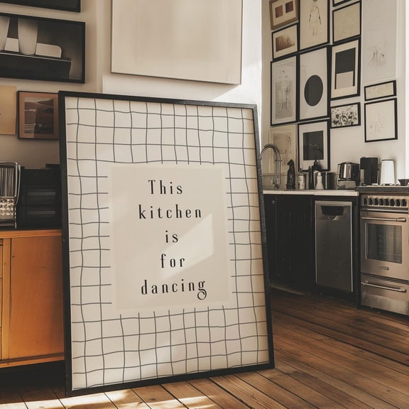 This Kitchen Is For Dancing Retro Chef Sign Nautical Kitchen Quote Trendy Wall Decor Unframed Paper Print
