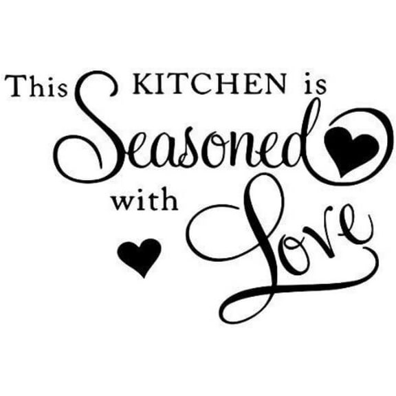 This Kitchen Is seasoned with Love, Vinyl wall art Inspirational quotes and saying home decor decal sticker