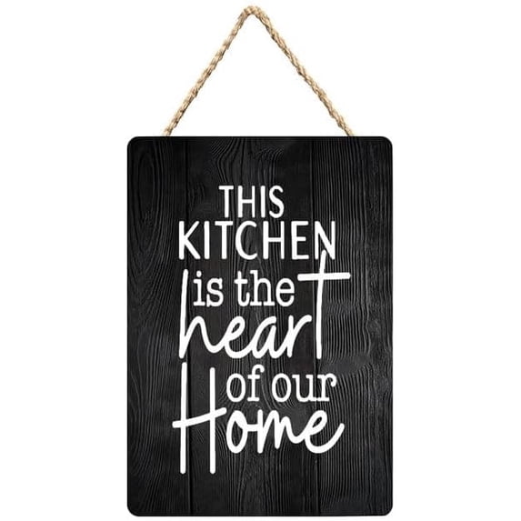 This Kitchen is The Heart of Our Home Warm Wooden Sign - 12 x 8 Inch ...