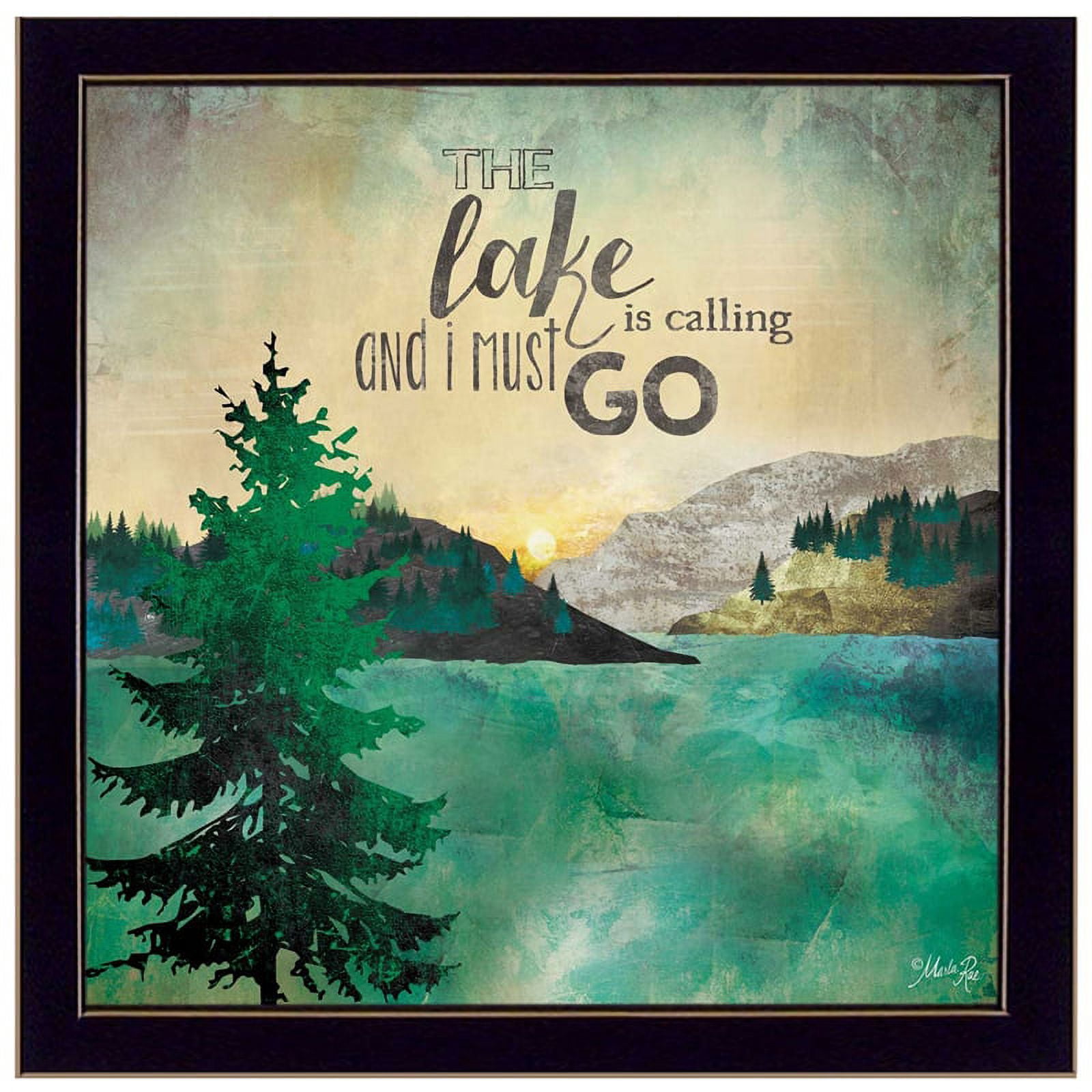 Black Framed Inspirational Landscape Canvas Print, 14" x 14"
