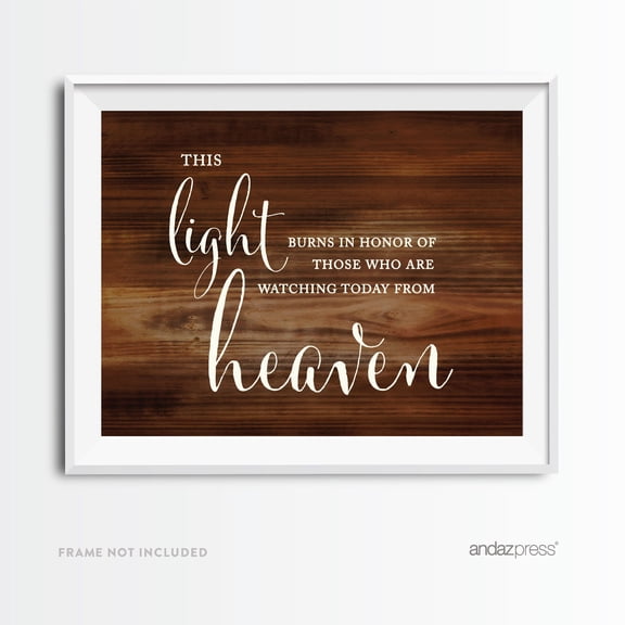 This Light Burns Memorial Rustic Wood Wedding Party Signs